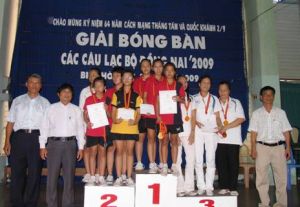 2009年同奈省乒乓球俱乐部比赛：春长俱乐部获得团体第一名