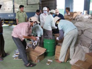 The Bureau of Market Management destroy confiscated commodities