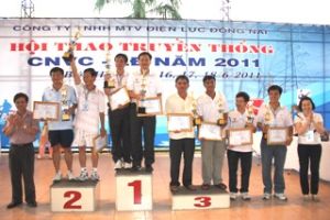 2011年同奈电力公司职员传统会操：边和电力获得全团一等奖。