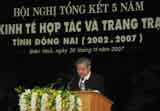 Summing up and evaluating 5-year implementation of cooperative and farm economy in Dong Nai province.