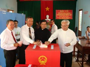 Polling Location 4 in Bach Lam Hamlet, Gia Tan 2 Commune, Thong Nhat District