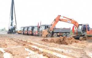 Commencement of Vam Cai Sut bridge construction - A celebration of the XI provincial Party Congress