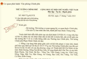 Implement social distancing according to the Directive No.16 in 19 Southern provinces and cities