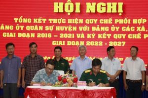 Tiếp tục phối hợp xây dựng Chi bộ quân sự cấp xã lực lượng vũ trang huyện vững mạnh