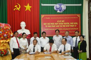 Ký kết quy chế phối hợp trong công tác tuyên truyền, phổ biến, tư vấn pháp luật