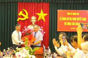 Bổ nhiệm đồng chí Huỳnh Minh Dũng giữ chức Phó Bí thư Huyện ủy Long Thành