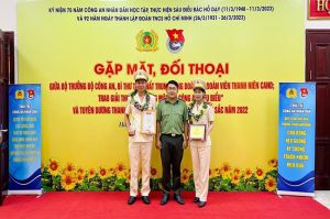 2 chiến sĩ được vinh danh Gương mặt trẻ công an tiêu biểu và Thanh niên công an xã xuất sắc