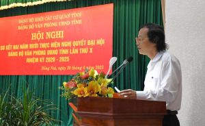 Đảng ủy Văn phòng UBND tỉnh tổ chức hội nghị sơ kết 2,5 năm thực hiện Nghị quyết Đại hội Đảng bộ khối lần thứ IX, nhiệm kỳ 2020 – 2025