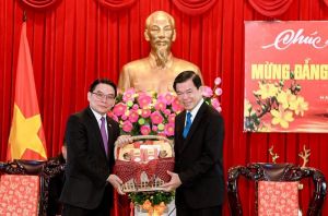 Lãnh đạo tỉnh Champasak thăm, chúc tết tại Đồng Nai