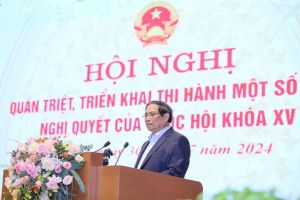 Thủ tướng  Phạm Minh Chính chủ trì Hội nghị quán triệt, triển khai thi hành một số luật, nghị quyết của Quốc hội khóa XV.