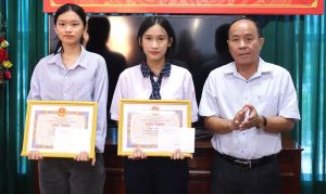 Huyện Nhơn Trạch khen thưởng 2 học sinh đạt huy chương vàng Hội Khoẻ Phù Đổng toàn quốc năm 2024