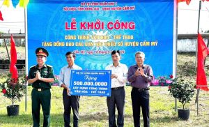 Quân khu 7 xây dựng công trình văn hóa thể thao tình nghĩa quân – dân tại xã Lâm San, huyện Cẩm Mỹ