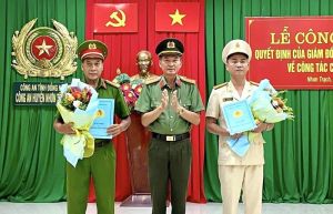Công an huyện Nhơn Trạch trao các Quyết định về công tác cán bộ