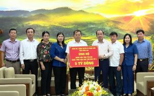 Đoàn công tác tỉnh Đồng Nai thăm và hỗ trợ Yên bái 5 tỷ đồng khắc phục hậu quả cơn bão số 3