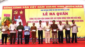 Nhiều hoạt động thiết thực trong chương trình dân vận chung sức xây dựng nông thôn mới kiểu mẫu