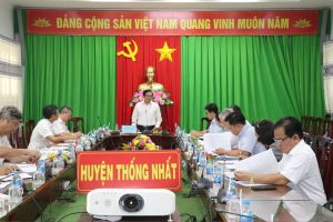 Phó Chủ tịch UBND tỉnh Nguyễn Sơn Hùng làm việc với huyện Thống Nhất về thực hiện nhiệm vụ văn hóa xã hội 9 tháng đầu năm