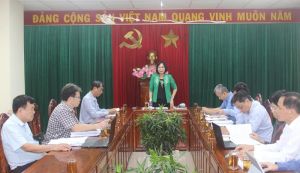 Lãnh đạo tỉnh nghe tổ công tác báo cáo các nội dung liên quan đến đầu tư xây dựng hạ tầng cụm công nghiệp Quang Trung