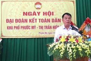 Chủ tịch UBND tỉnh Võ Tấn Đức dự Ngày hội Đại đoàn kết toàn dân tộc tại khu phố Phước Mỹ, thị trấn Hiệp Phước, huyện Nhơn Trạch