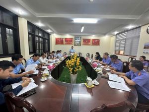 Kiểm tra việc thực hiện Quy chế làm việc của cấp ủy tại Ban Cán sự đảng Viện kiểm sát nhân dân tỉnh.