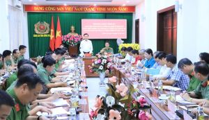 Thường trực Tỉnh ủy làm việc với Đảng ủy Công an tỉnh về kết quả thực hiện nhiệm vụ năm 2024