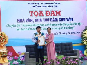 Trường THPT Vĩnh Cửu tổ chức tọa đàm về văn hóa đọc