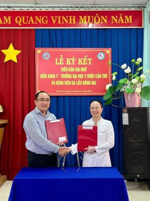Lễ ký kết biên bản ghi nhớ giữa Bệnh viện Da liễu Đồng Nai và Trường Đại học Y dược Cần Thơ
