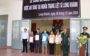 24 liệt sĩ an táng tại Nghĩa trang liệt sĩ Long Khánh được đính chỉnh, điều chỉnh thông tin