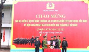 Trên 3,4 ngàn học viên, chiến sĩ Công an nhân dân tham gia  huấn luyện diễu binh, diễu hành