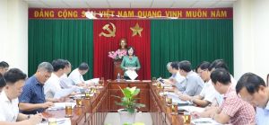 Vice Chairwoman of the Provincial People's Committee Nguyen Thi Hoang Works with the Provincial Transportation Construction Investment Project Management Unit