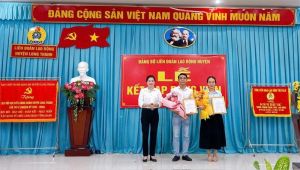 Đảng bộ Liên đoàn Lao động huyện Long Thành kết nạp 2 đảng viên mới