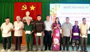 Đại biểu Quốc hội tỉnh trao quà Tết cho gia đình chính sách, hộ nghèo