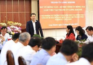 Bí thư Tỉnh ủy làm việc với Ban Thường vụ Thành ủy Long Khánh