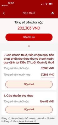 Nắm thông tin nợ thuế trên ứng dụng thuế điện tử Etax Mobile