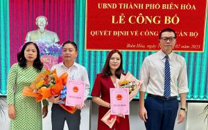 UBND thành phố Biên Hòa tổ chức lễ công bố và trao quyết định về công tác cán bộ
