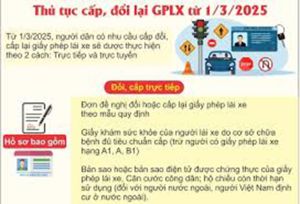 Từ ngày 1/3, người dân có nhu cầu đổi, cấp giấy phép lái xe trực tiếp tại Công an địa phương hoặc trực tuyến qua Cổng dịch vụ công quốc gia