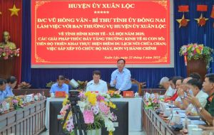 Thường trực Tỉnh ủy làm việc với Huyện ủy Xuân Lộc
