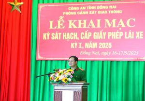 Ngày đầu tiên Công an tỉnh Đồng Nai tổ chức Kỳ sát hạch giấy phép lái xe đợt I năm 2025