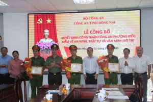 Công nhận 4 công an phường đạt công an phường kiểu mẫu
