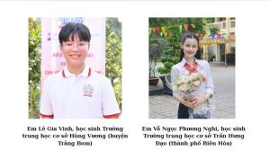 2 đại biểu thiếu nhi của Đồng Nai đoạt giải thưởng Kim Đồng năm học 2024-2025