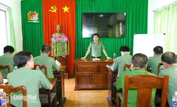 Giám đốc Công an tỉnh Đồng Nai làm việc với cán bộ chỉ huy công an các xã giáp biên giới