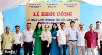 10 gia đình có hoàn cảnh khó khăn ở xã Bù Gia Mập được hỗ trợ xây dựng nhà kiên cố
