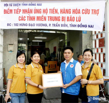 Hội Từ thiện tỉnh Đồng Nai tiếp nhận khoảng 1 tỷ đồng ủng hộ đồng bào vùng thiên tai