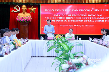 Đoàn công tác của Văn phòng Chính phủ làm việc với UBND tỉnh Đồng Nai