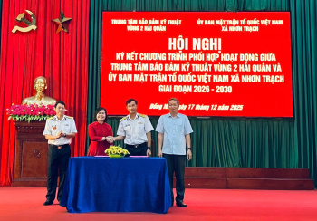 Trung tâm Bảo đảm Kỹ thuật Vùng 2 Hải quân ký kết phối hợp hoạt động với Ủy ban MTTQ Việt Nam xã Nhơn Trạch