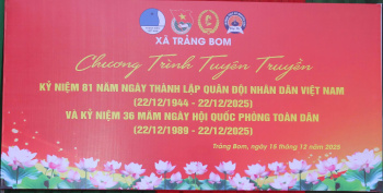 Hội Cựu chiến binh xã Trảng Bom tuyên truyền kỷ niệm 81 năm Ngày thành lập Quân đội nhân dân Việt Nam (22/12/1944 - 22/12/2025) và 36 năm Ngày Hội Quốc phòng toàn dân (22/12/1989 - 22/12/2025)