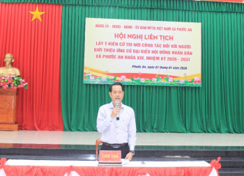 Xã Phước An lấy ý kiến cử tri nơi công tác đối với người được giới thiệu ứng cử đại biểu HĐND xã, nhiệm kỳ 2026-2031
