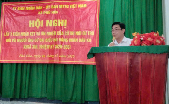 Ủy ban MTTQ Việt Nam xã Phú Hoà tổ chức hội nghị hướng dẫn lấy ý kiến cử tri nơi cư trú