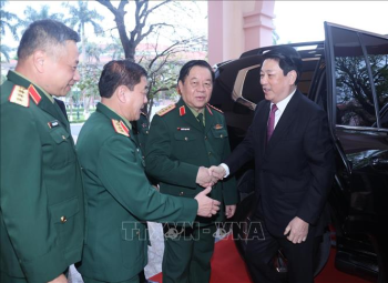 Chủ tịch nước Lương Cường bỏ phiếu tại khu vực bỏ phiếu số 26, phường Hoàn Kiếm, Hà Nội