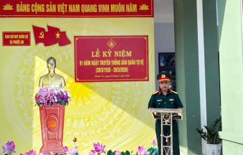 Xã Phước An tổ chức lễ kỷ niệm 91 năm lực lượng Dân quân tự vệ
