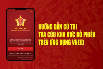 [Infographic] Cử tri có thể tra cứu khu vực bỏ phiếu trên ứng dụng VNeID như thế nào?